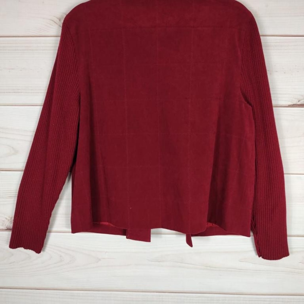 Talbots Sz.10 Jacket Woman’s Red Button Up Long S… - image 8